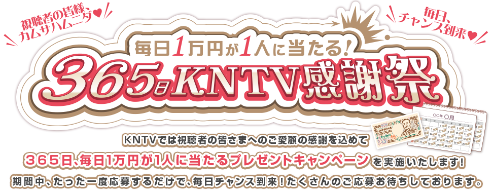 KNTV視聴者限定】〜毎日1万円が1人に当たる！〜365日KNTV感謝祭